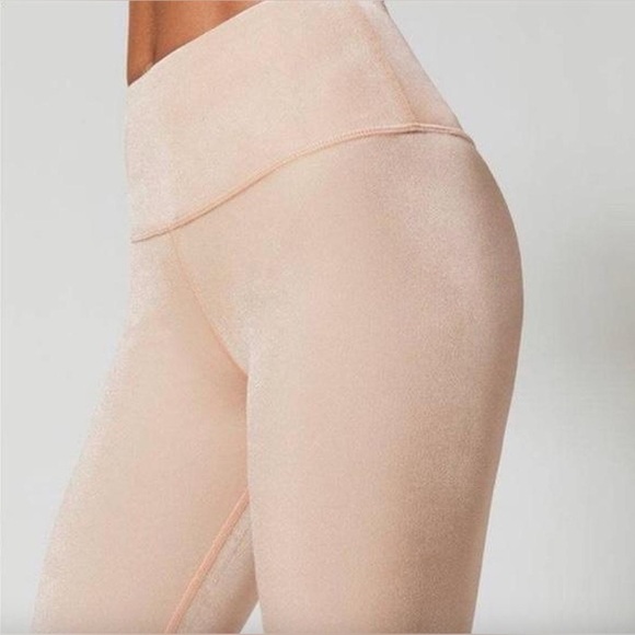 Alo Posh Velvet Baby Pink Y2K coquette leggings - Picture 13 of 13